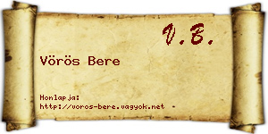 Vörös Bere névjegykártya